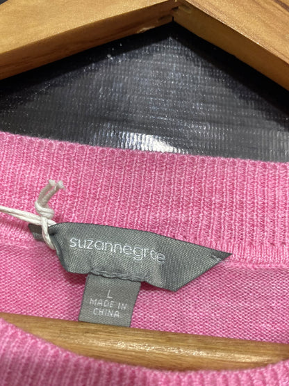 SUZANNEGRAE |L| BUST 20| A64| GRAE PINK CREWNECK TECHNICAL UTILITY KNIT SWEATER