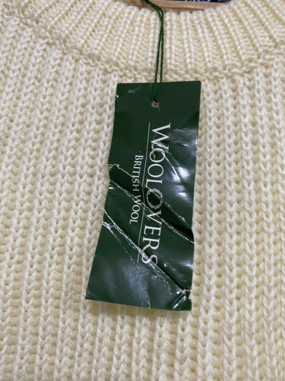 WOOL VERS |S| BUST 19| A64| CREAM RIBBED-KNIT TECHNICAL UTILITY CREWNECK SWEATER