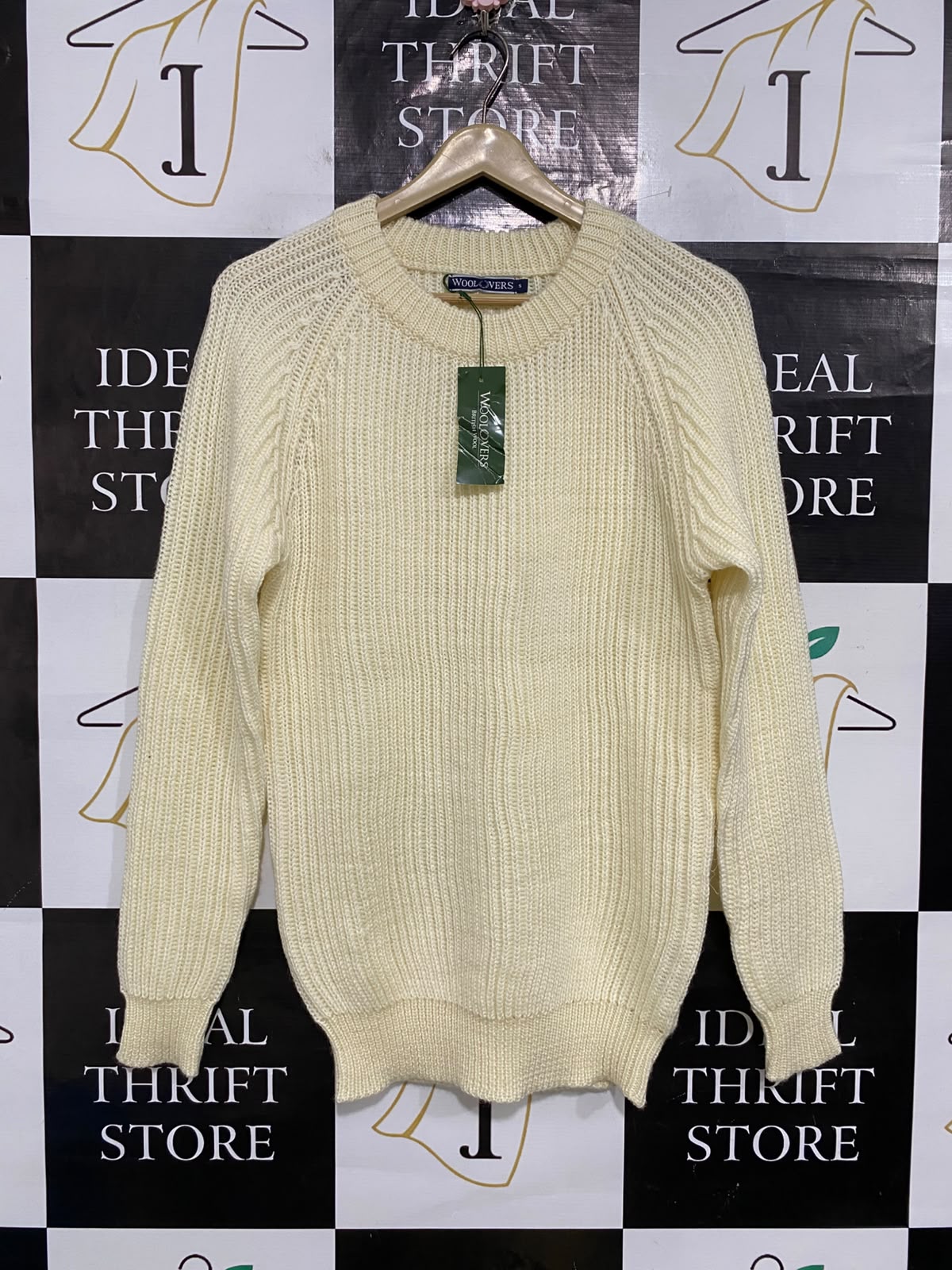 WOOL VERS |S| BUST 19| A64| CREAM RIBBED-KNIT TECHNICAL UTILITY CREWNECK SWEATER