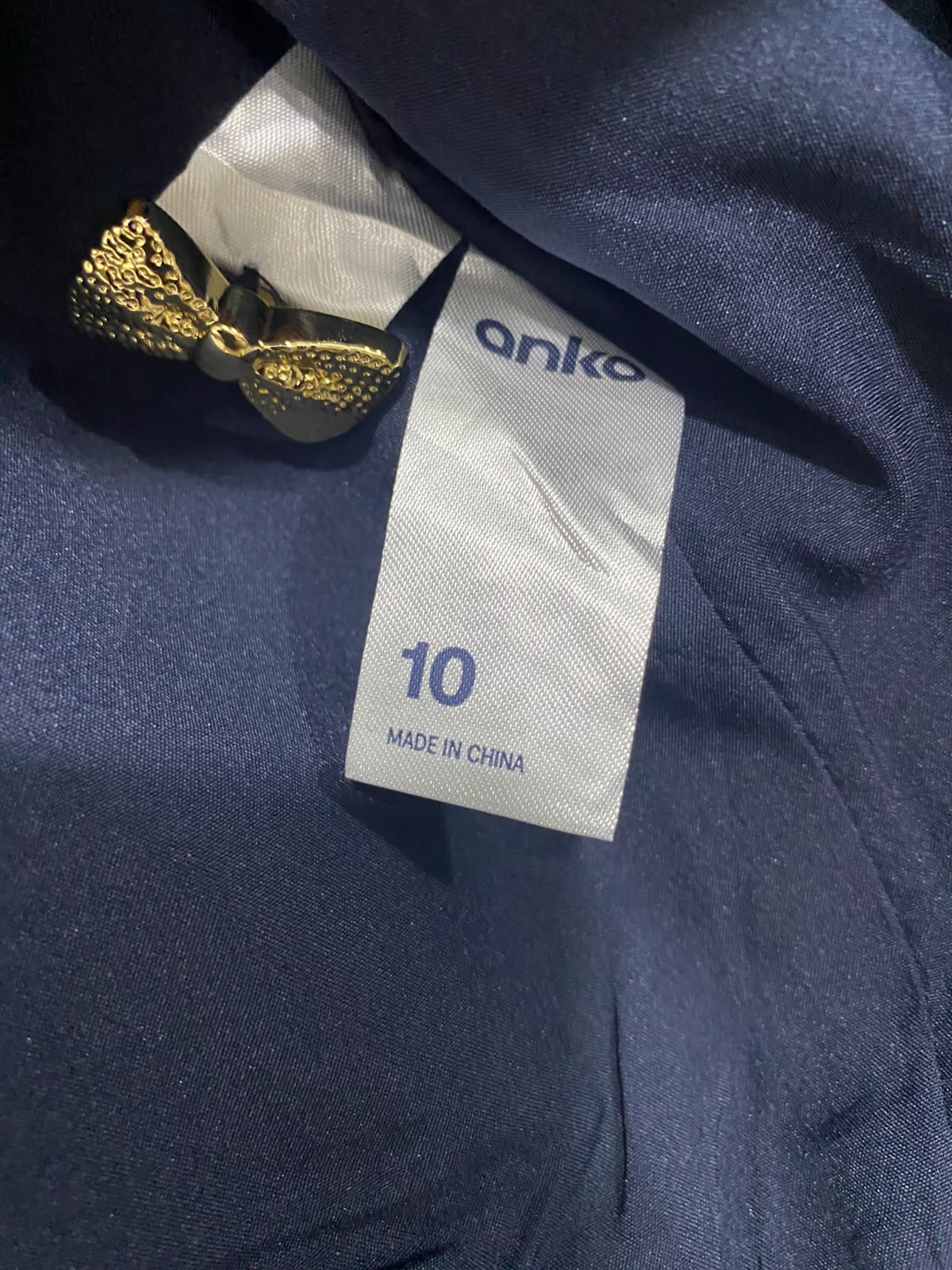 ANKO |M| BUST 20| A64| NAVY BLUE TWEED BOW-BUTTON TECHNICAL UTILITY JACKET