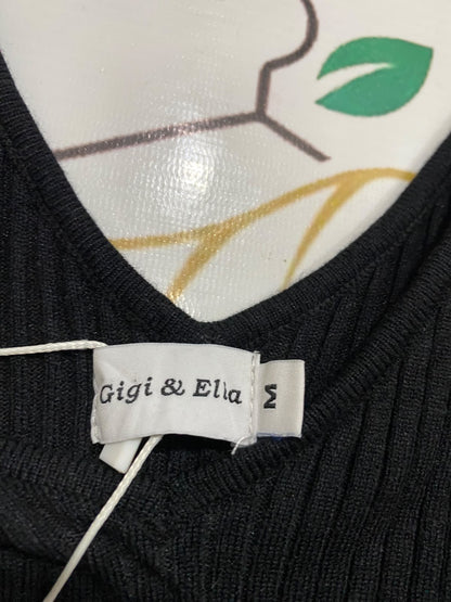 GIGI & ELLA |M| BUST 13| A63| BLACK RIBBED V-NECK TECHNICAL UTILITY BODYSUIT
