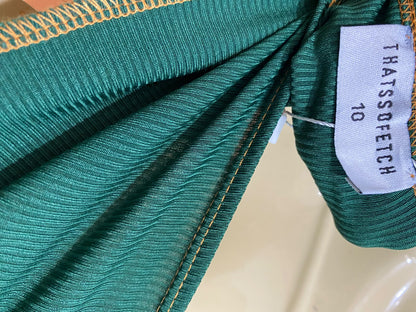 THATSSOFETCH |M| BUST 15| A63| EMERALD GREEN EXAGGERATED-SEAM TECHNICAL UTILITY CROP TOP
