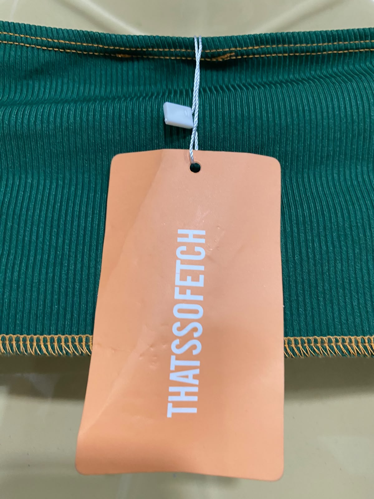 THATSSOFETCH |M| BUST 15| A63| EMERALD GREEN EXAGGERATED-SEAM TECHNICAL UTILITY CROP TOP