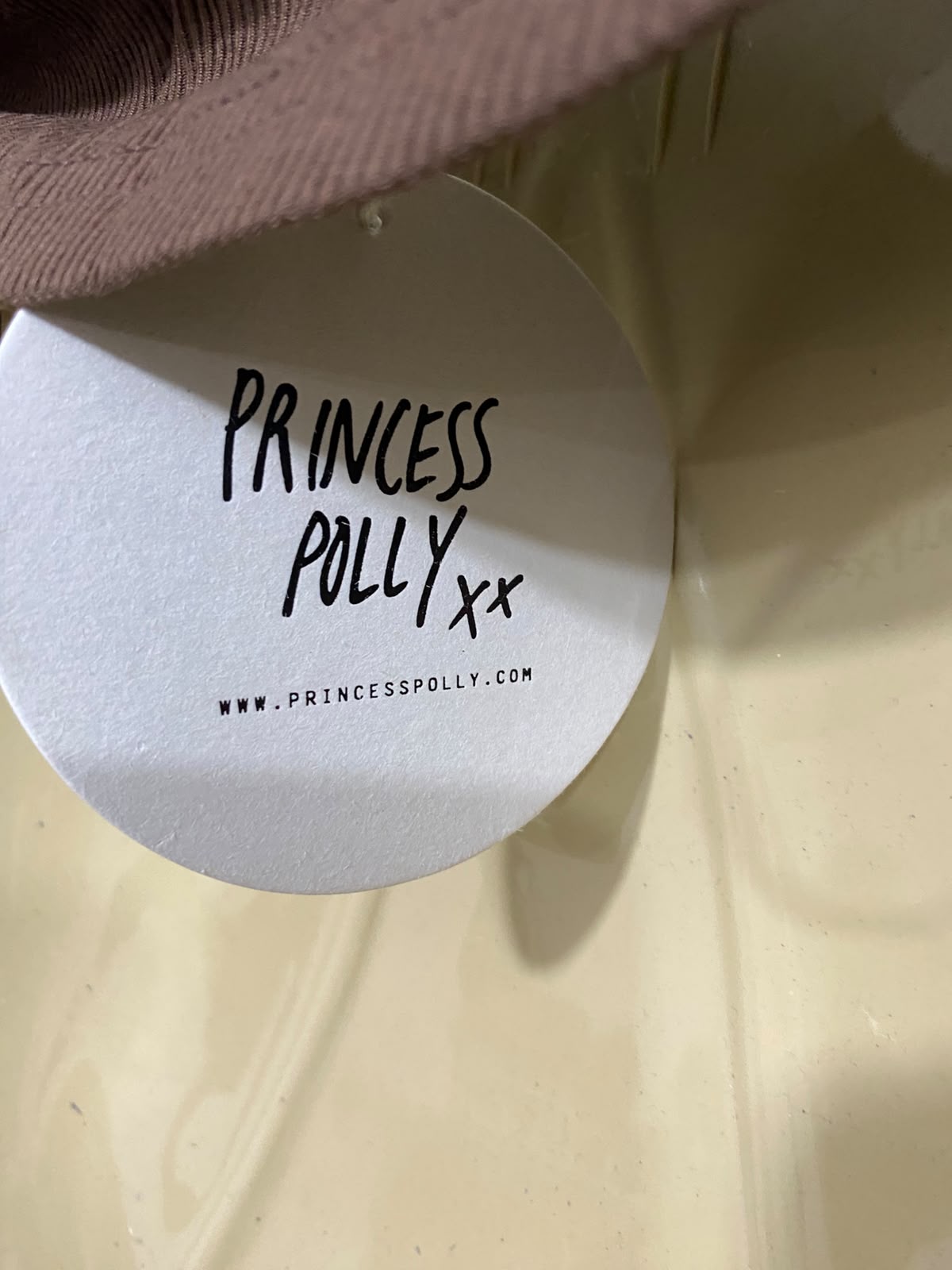 PRINCESS POLLLY |S| BUST 15| A63| BROWN SIDE-RUCHED STRAPLESS TECHNICAL UTILITY TUBE TOP
