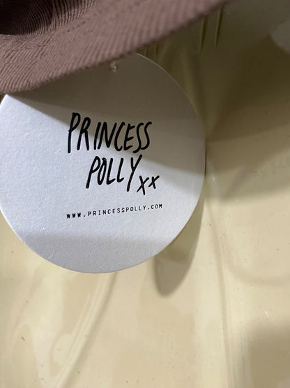 PRINCESS POLLLY |S| BUST 15| A63| BROWN SIDE-RUCHED STRAPLESS TECHNICAL UTILITY TUBE TOP