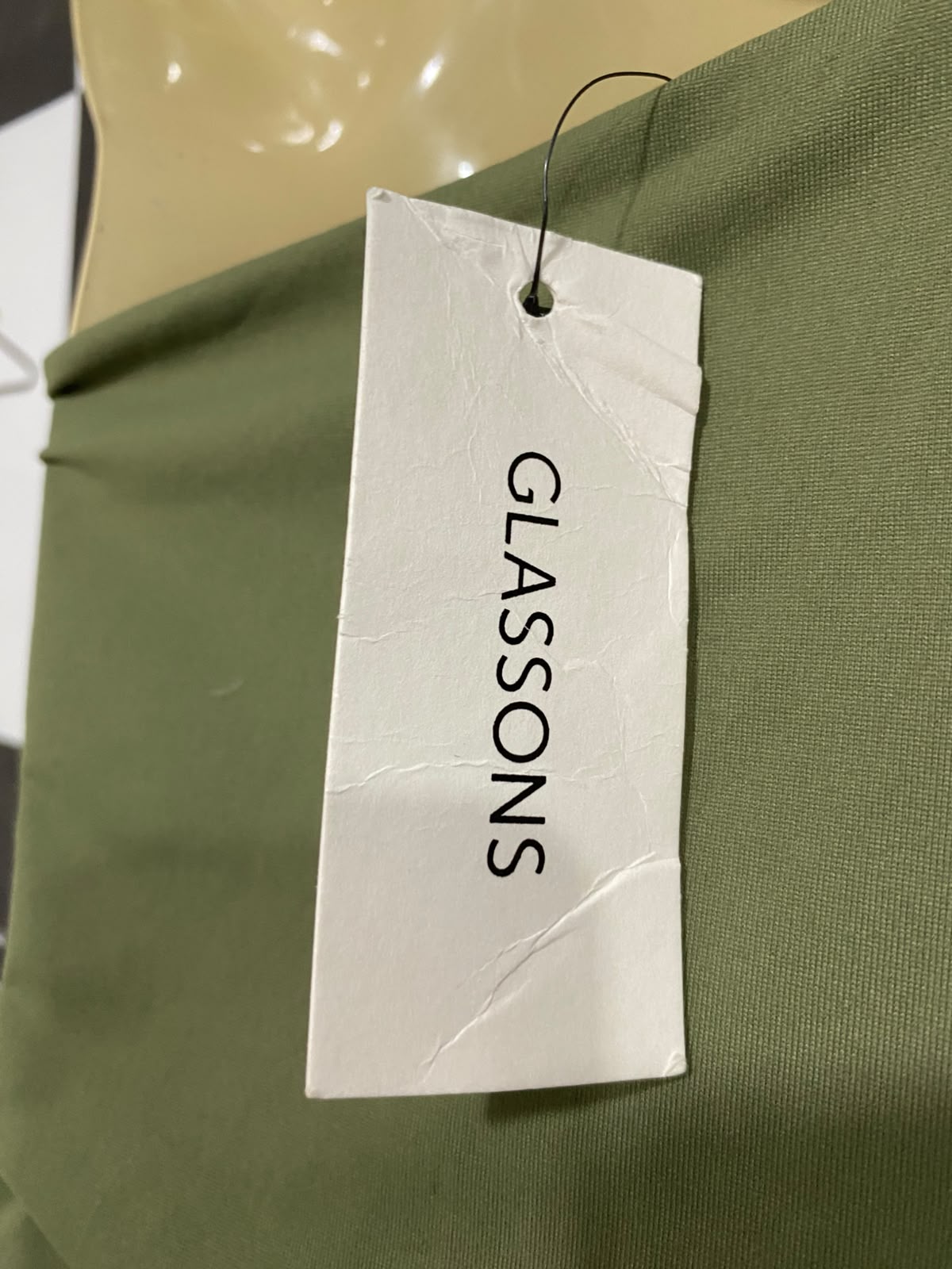 GLASSONS |M| BUST 15| A63| OLIVE GREEN ASYMMETRIC CUTOUT TECHNICAL UTILITY BODYSUIT