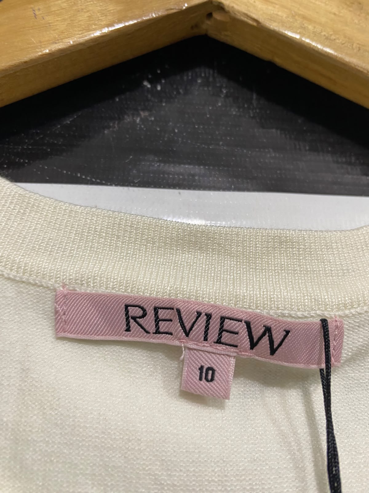 REVIEW |M| BUST 16| A63| CREAM KNIT BUTTON-FRONT TECHNICAL UTILITY CARDIGAN
