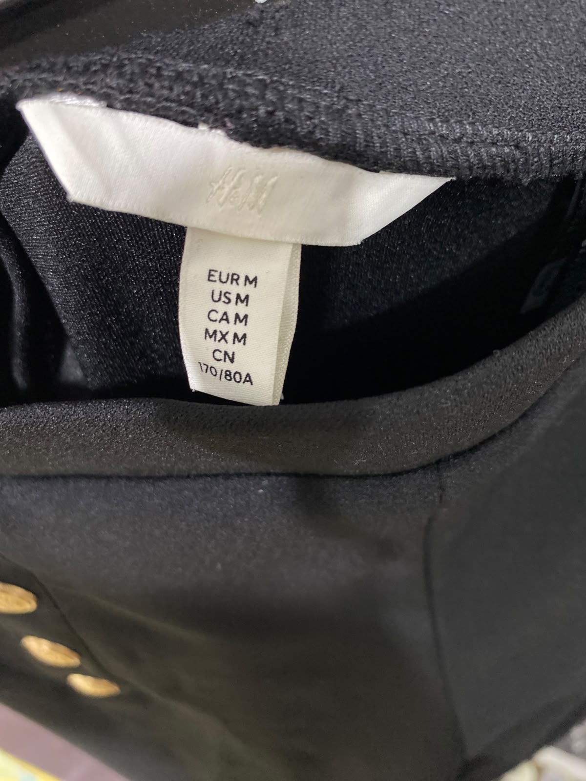 H&M |M| WAIST 30| A63| BLACK GOLD-BUTTON SAILOR TECHNICAL UTILITY WIDE-LEG PANTS