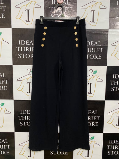 H&M |M| WAIST 30| A63| BLACK GOLD-BUTTON SAILOR TECHNICAL UTILITY WIDE-LEG PANTS