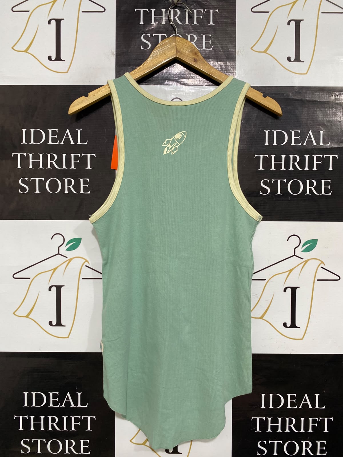 YOUGLA |M| BUST 16| A63| MINT GREEN CONTRAST-TRIM TECHNICAL UTILITY TANK TOP