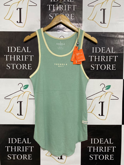 YOUGLA |M| BUST 16| A63| MINT GREEN CONTRAST-TRIM TECHNICAL UTILITY TANK TOP