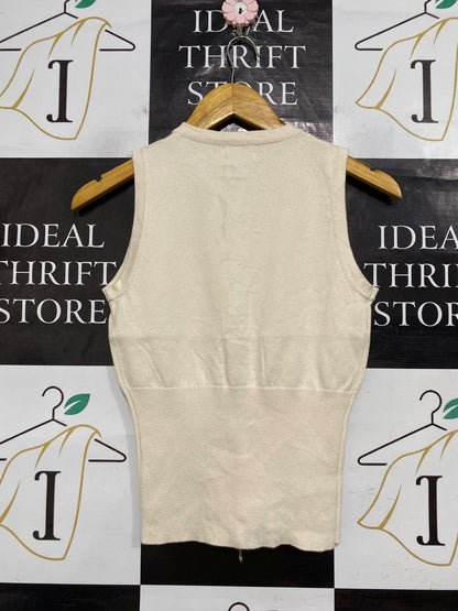 TUSSAH |S| BUST 12| A63| CREAM SNAP-FRONT TECHNICAL UTILITY TANK TOP