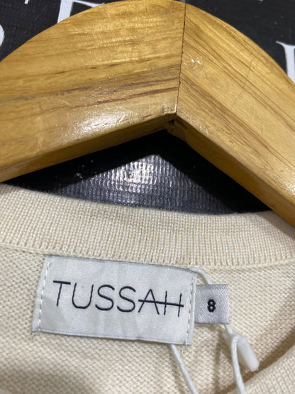 TUSSAH |S| BUST 12| A63| CREAM SNAP-FRONT TECHNICAL UTILITY TANK TOP