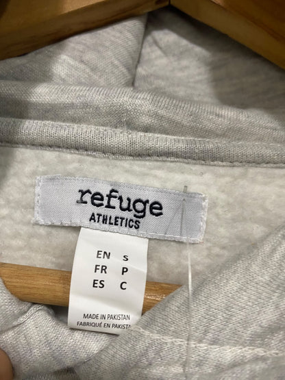 REFUGE |S| BUST 20| A63| GREY CROPPED TECHNICAL UTILITY HOODIE