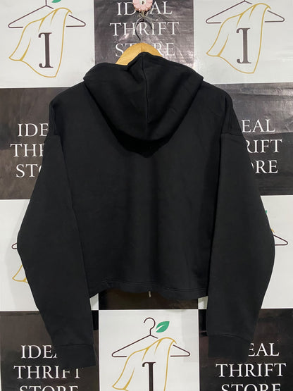 PUMA |M| BUST 23| A63| BLACK AND METALLIC GOLD LOGO TECHNICAL UTILITY CROP HOODIE