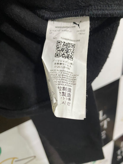 PUMA |M| BUST 23| A63| BLACK AND METALLIC GOLD LOGO TECHNICAL UTILITY CROP HOODIE