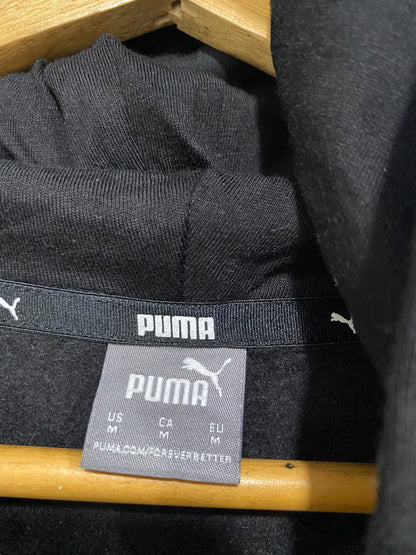 PUMA |M| BUST 23| A63| BLACK AND METALLIC GOLD LOGO TECHNICAL UTILITY CROP HOODIE