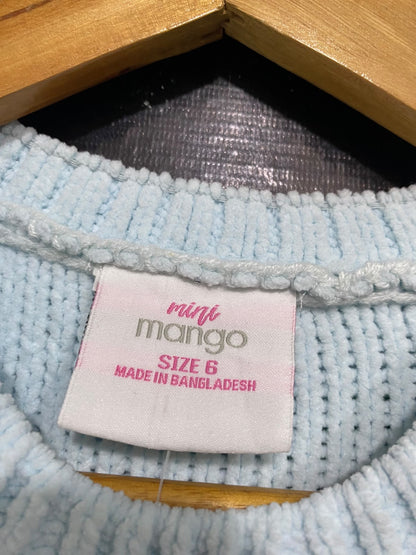 MANGO |XS| BUST 14| A63| LIGHT BLUE CABLE-KNIT TECHNICAL UTILITY SWEATER