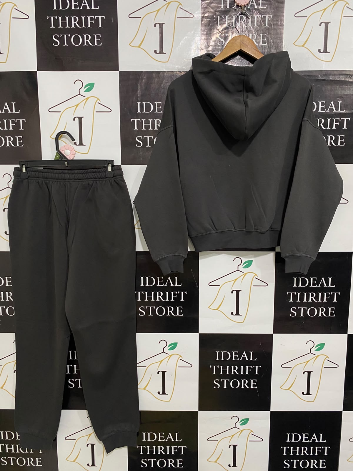 NUDELUCY |XS| A63| DARK GREY OVERSIZED HOODIE AND JOGGER TECHNICAL UTILITY SET