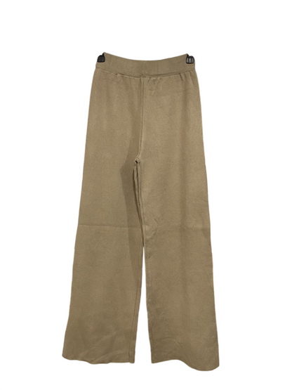 |XS| WAIST 24| A64| BEIGE RIBBED WIDE-LEG TECHNICAL UTILITY PANTS