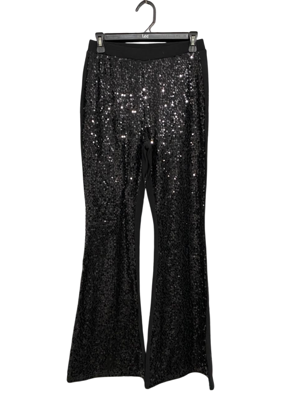 SHEIN |S| WAIST 28| A64| BLACK SEQUIN FLARED TECHNICAL UTILITY PANTS