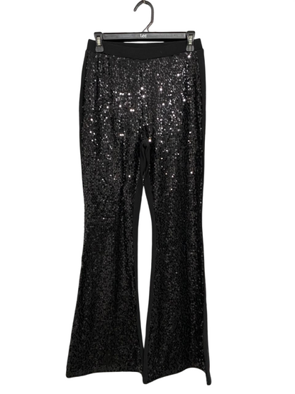 SHEIN |S| WAIST 28| A64| BLACK SEQUIN FLARED TECHNICAL UTILITY PANTS