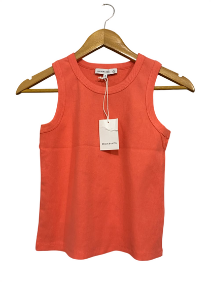 DECJUBA KIDS |XS| BUST 14| A64| CORAL RIBBED CREWNECK TECHNICAL UTILITY TANK TOP