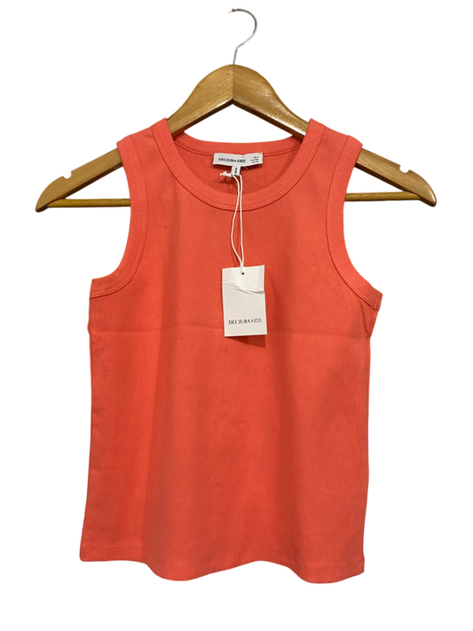DECJUBA KIDS |XS| BUST 14| A61| CORAL RIBBED CREWNECK TANK TOP