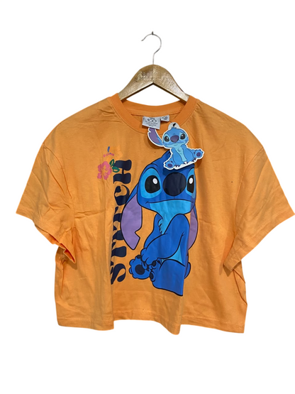 DISNEP |L| BUST 22| A64| ORANGE GRAPHIC CROPPED TECHNICAL UTILITY T-SHIRT