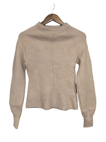 PORTMANS |S| BUST 15| A65| BEIGE MOCK-NECK RIBBED TECHNICAL UTILITY SWEATER