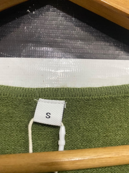 MODE WITH |S| BUST 18| A65| OLIVE CROSSOVER WRAP-FRONT RIBBED TECHNICAL UTILITY SWEATER