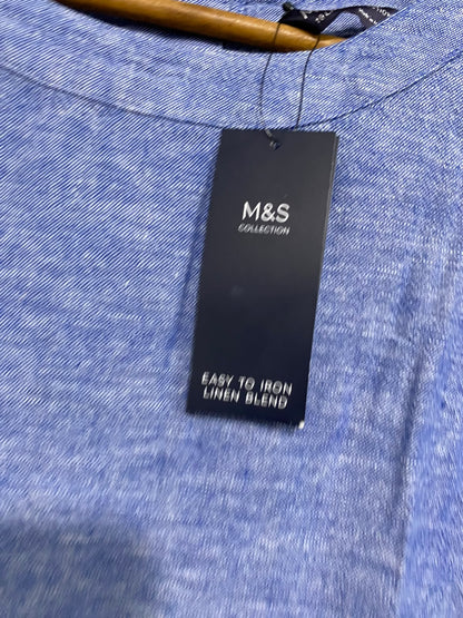 M&S |M| BUST 18| A65| BLUE CREWNECK SHORT-SLEEVE TECHNICAL UTILITY DRESS