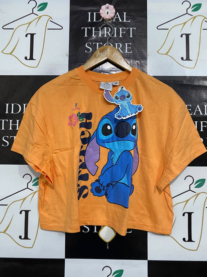 DISNEP |L| BUST 22| A64| ORANGE GRAPHIC CROPPED TECHNICAL UTILITY T-SHIRT