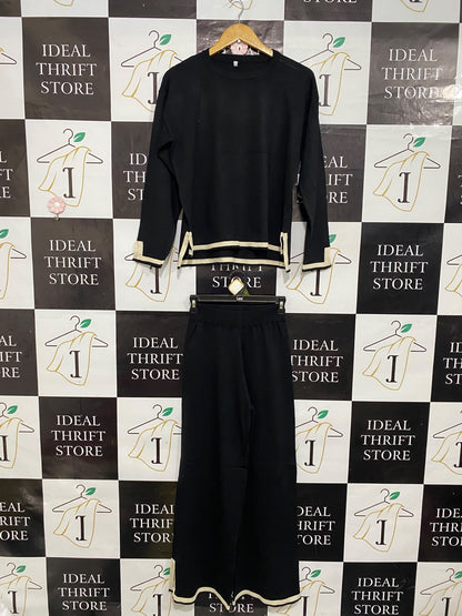 |S| A64| BLACK AND CREAM CONTRAST-TRIM TECHNICAL UTILITY TWO-PIECE SET