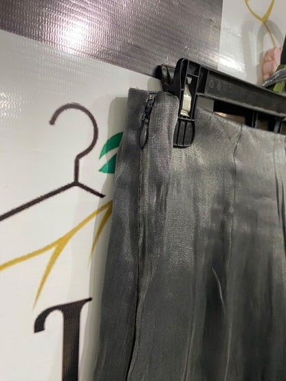 H&M |M| A64| METALLIC CHARCOAL GREY SHIRT AND WIDE-LEG PANT TECHNICAL UTILITY TWO-PIECE SET