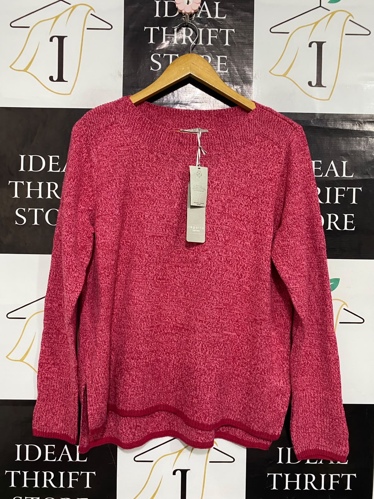 REGATTA |L| BUST 20| A64| PINK MELANGE CREWNECK LONG-SLEEVE TECHNICAL UTILITY SWEATER