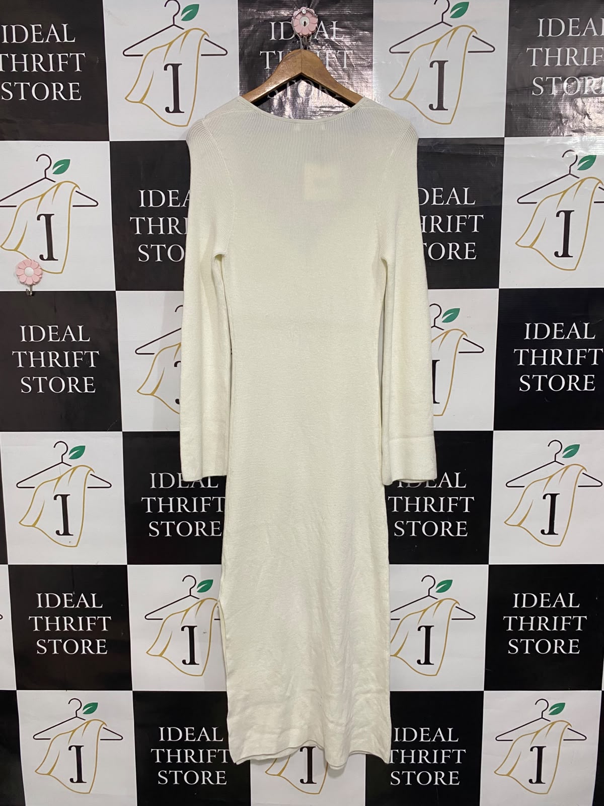 ATMOS & HERE |S| BUST 14| A64| WHITE SWEETHEART-NECK LONG-SLEEVE TECHNICAL UTILITY MIDI DRESS
