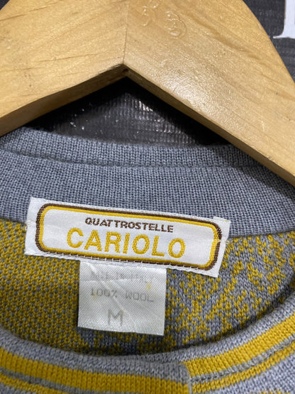 CARIOLO |M| BUST 23| A64| GREY AND MUSTARD FLORAL-PATTERN BUTTON-FRONT TECHNICAL UTILITY CARDIGAN