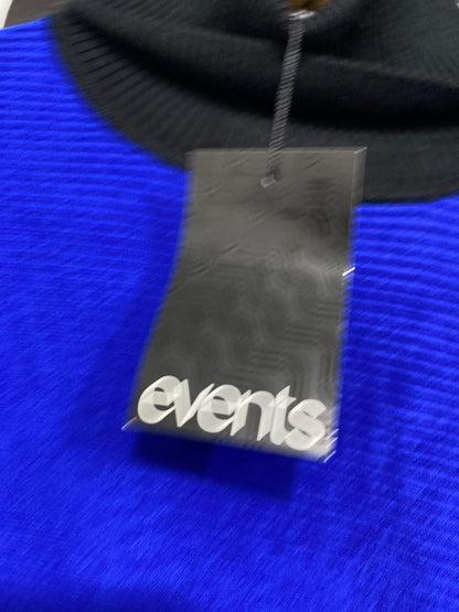 EVENTS |M| BUST 17| A64| ROYAL BLUE AND BLACK COLORBLOCK TURTLENECK LONG-SLEEVE TECHNICAL UTILITY SWEATER