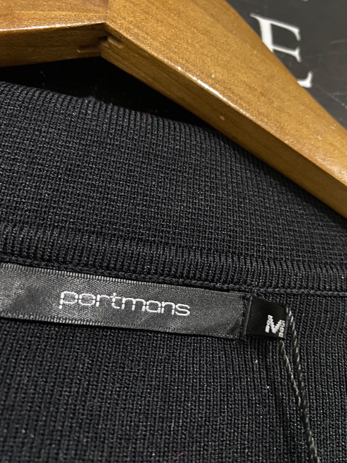PORTMAN |M| BUST 18| A64| BLACK DRAPE-COLLAR OPEN-FRONT TECHNICAL UTILITY CARDIGAN
