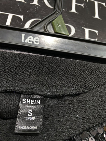 SHEIN |S| WAIST 28| A64| BLACK SEQUIN FLARED TECHNICAL UTILITY PANTS