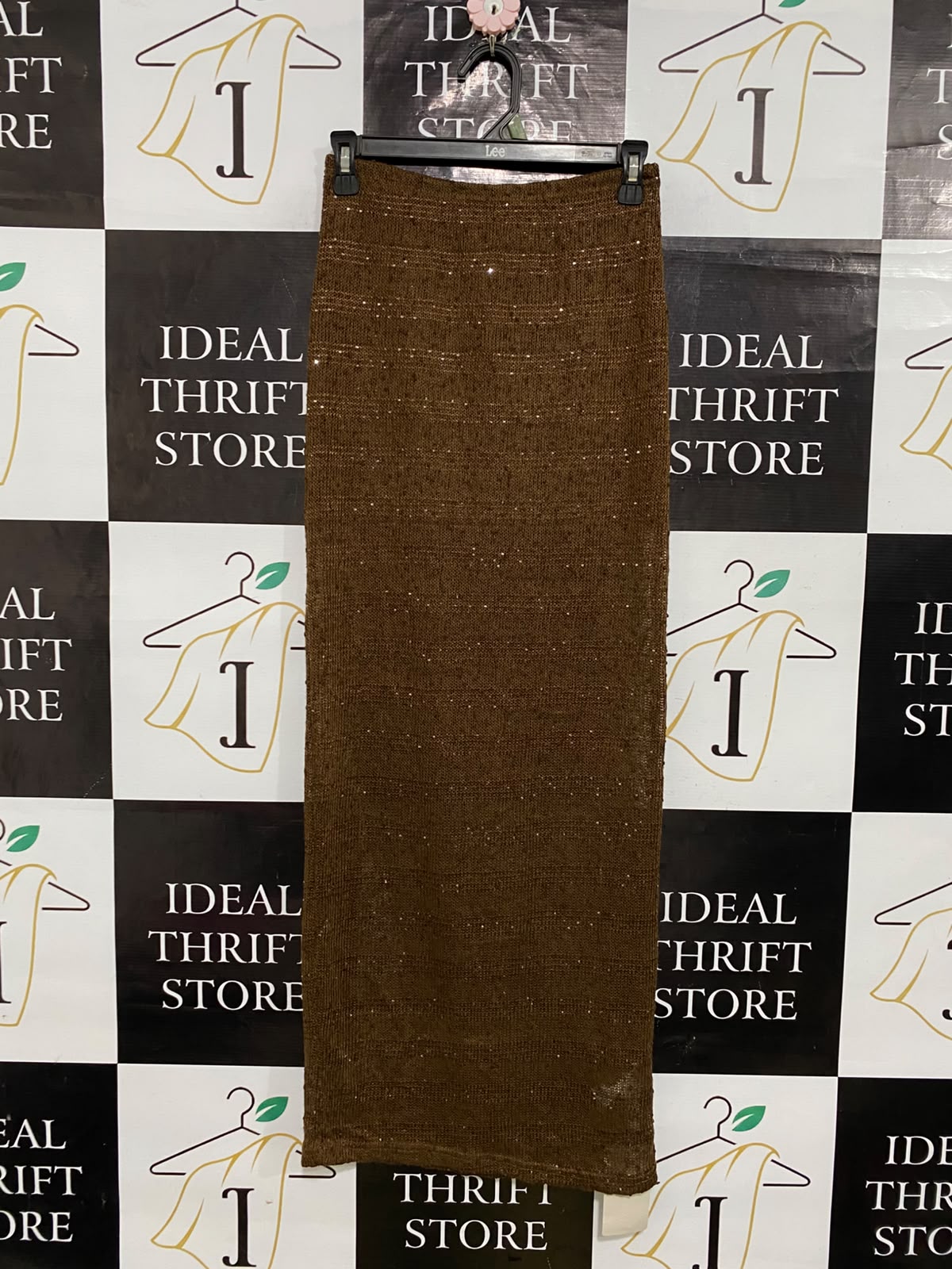 MUSERA |S| WAIST 26| A64| BRONZE METALLIC SHIMMER MAXI TECHNICAL UTILITY SKIRT