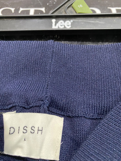 DISSH |S| WAIST 26| A64| NAVY BLUE WIDE-LEG TECHNICAL UTILITY PANTS