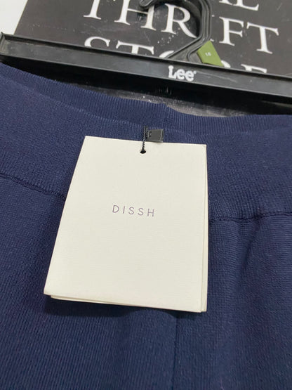 DISSH |S| WAIST 26| A64| NAVY BLUE WIDE-LEG TECHNICAL UTILITY PANTS