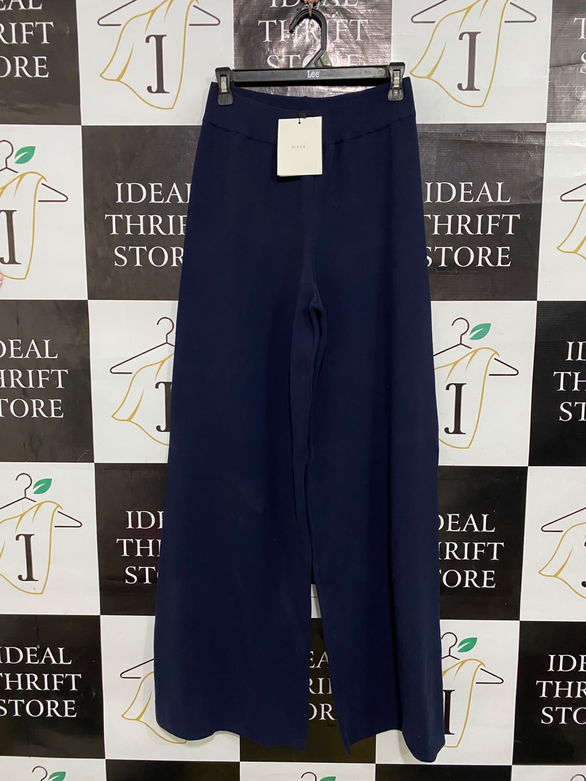 DISSH |S| WAIST 26| A64| NAVY BLUE WIDE-LEG TECHNICAL UTILITY PANTS