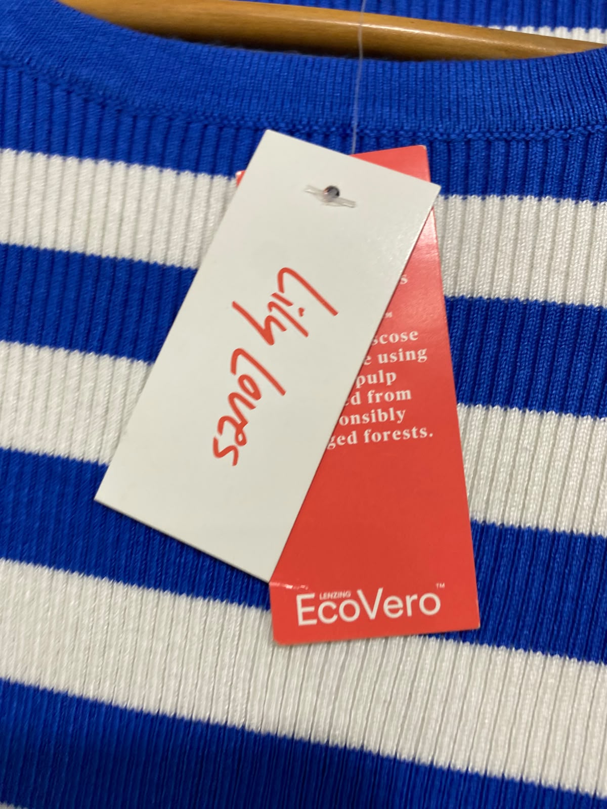 LILY LOVES |S| BUST 16| A64| BLUE AND WHITE STRIPED CREWNECK LONG-SLEEVE TECHNICAL UTILITY CROP TOP