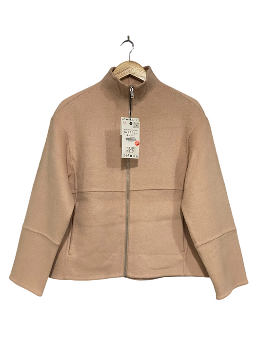 ZARA |XS| BUST 21| A65| CAMEL ZIP-UP JACKET