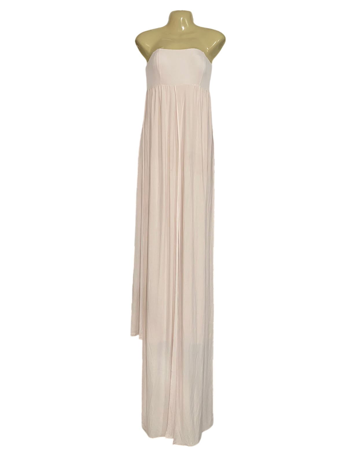 M&S |S| BUST 15| A65| PINK STRAPLESS DRAPED  MAXI DRESS