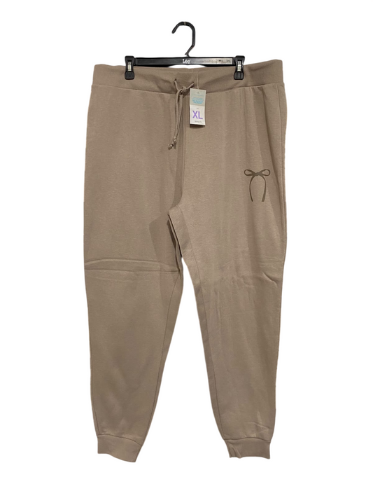 PRIMARK |XL| WAIST 38| A65| TAN TAUPE TIE-WAIST  JOGGER PANTS