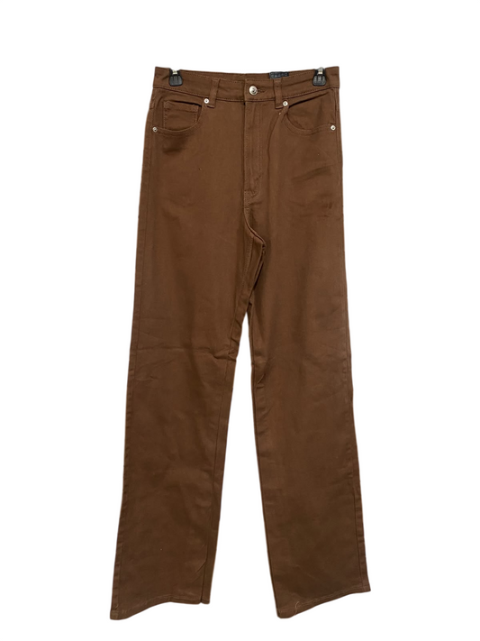 H&M |M| WAIST 28| A65| BROWN HIGH-WAISTED STRAIGHT-LEG  DENIM PANTS